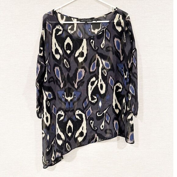 Rag and bone silk paisley blouse sheer size small - Picture 1 of 5